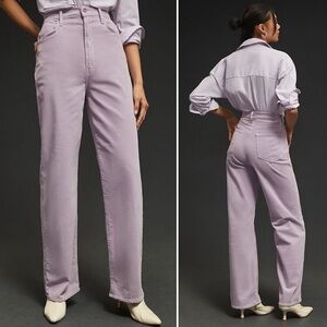 MOTHER High Waisted Tunnel Vision Sneak Corduroy Jeans 29 lavender loose‎ pants